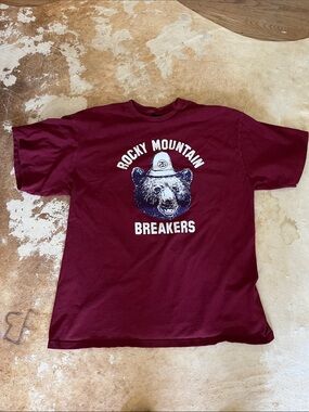Stussy Rocky Mountain Breakers Bear Graphic Tee - Burgundy